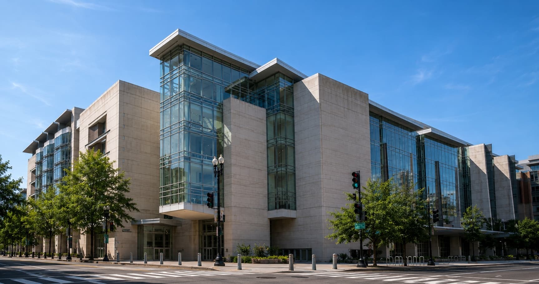 Exterior view of Walter E. Washington Convention Center in downtown DC